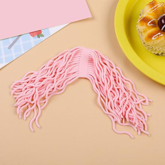 2Pcs Stress Relief Noodles Toy Soft TPR Elastic Rope Fidget Toy Kids Teens Adults Portable Decompression Simulated Spaghetti Stretch Sensory Toy