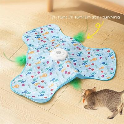 Wiederaufladbares Versteckspielzeug Bewegliche Versteckte Federn Kätzchen-Teaser-Spielzeug Versteckspiel