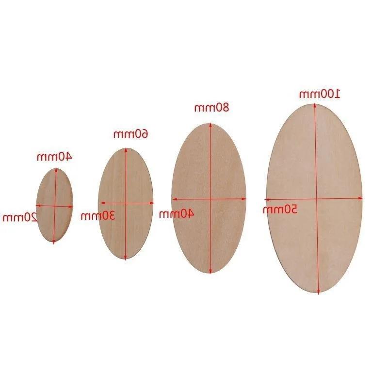 Natural Rustic Wooden Cutout Oval Wood Pieces Tag Unfinished Wood Oval Slices for DIY Craft Wedding Centerpiece Christmas