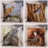 Home Decoration Kids Room Sofa Cartoon Animal Pillow Cover Color Fox Bird Squirrel Cushion Cover 45x45cm