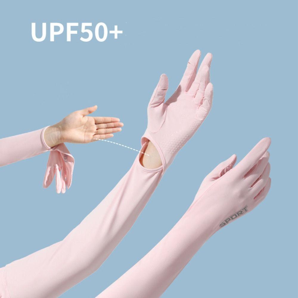 İnce Uzun Buz İpek Kolluklar Elastik Bisiklet Eldivenleri Nefes Alabilen Güneş Koruyucu Kol Kılıfları Dış Mekan