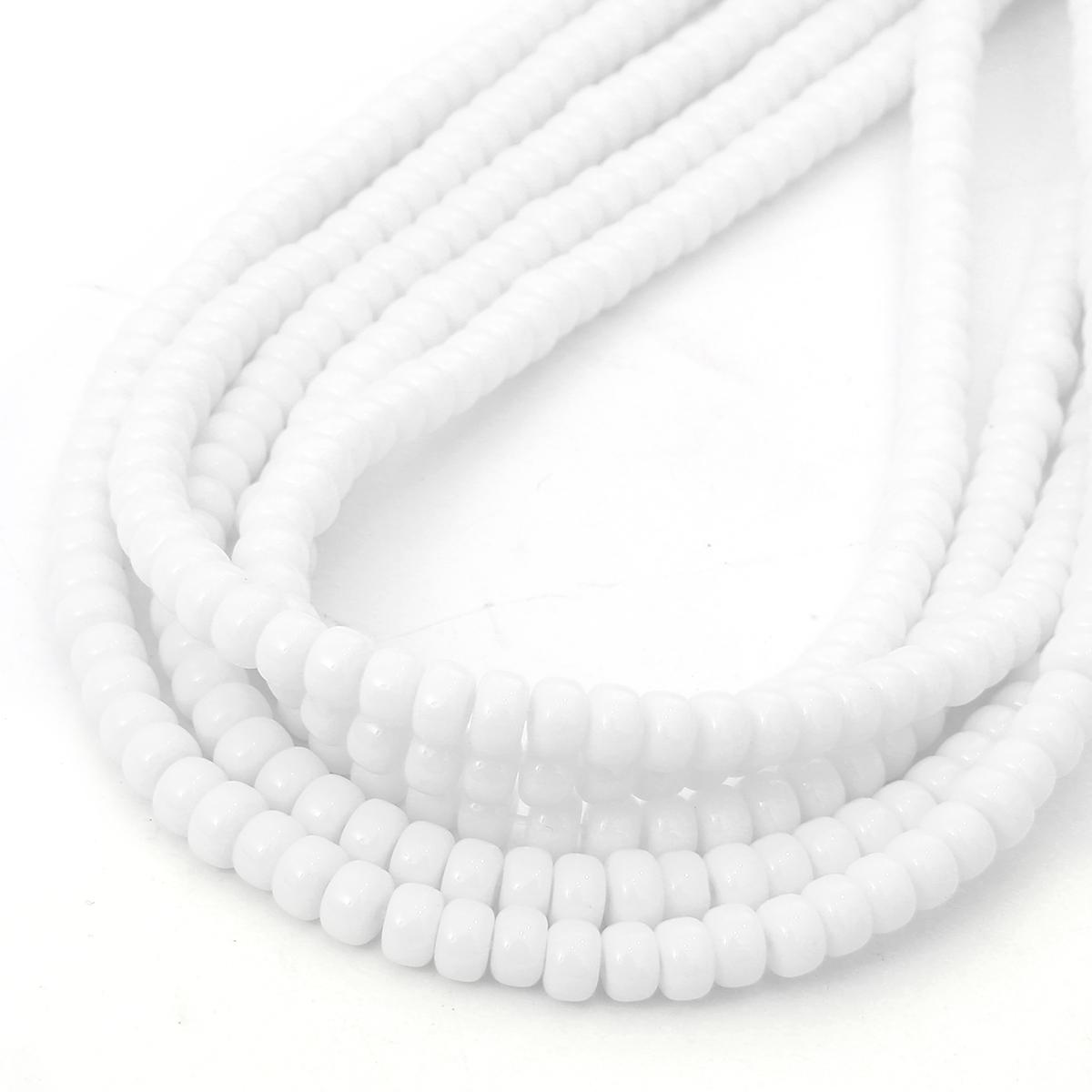 

6x4 мм 8x6 мм круглые стеклянные глянцевые бусины, круглые бусины-разделители для изготовления ювелирных изделий, браслет, ожерелье, аксессуары 6x4mm 100pcs белый