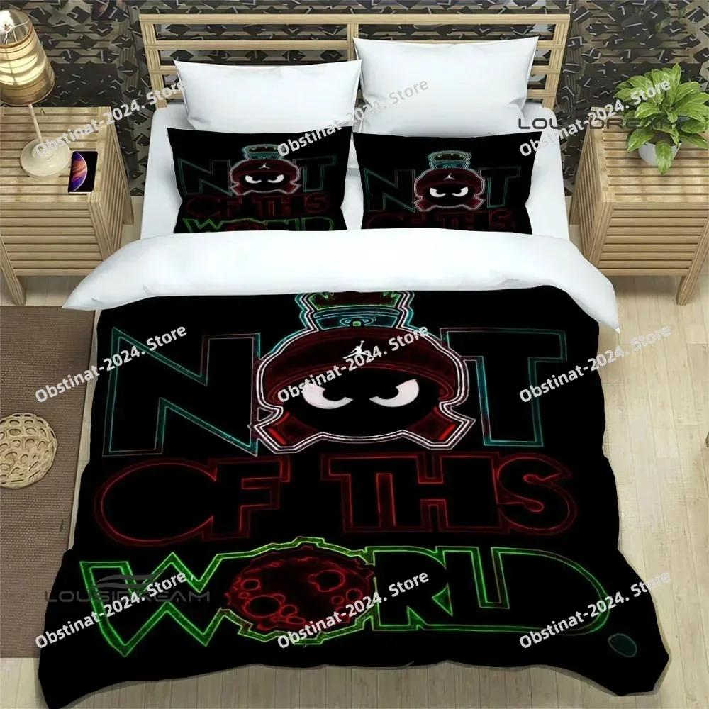 3D Marvin The Martian Cartoon Bedding Set Print With Pillowcase Bed Duvet Cover Single Double Queen Super King Size Luxury Gift