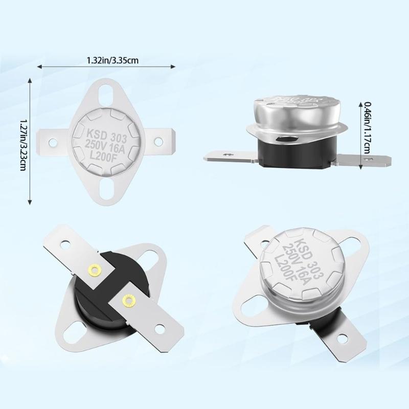 SRV230-0900 Temperature Control Switcher Safety Thermostat Switcher Auto Reset High Temp 200°F for Stove Protection Heating