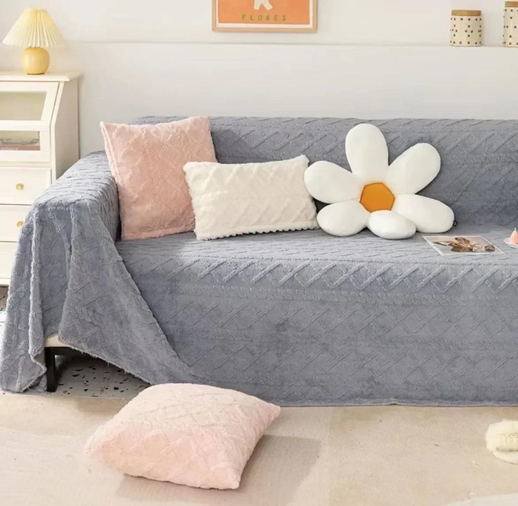 Anti Cat Scratch Plush Sofa Towel Full Package Winter Thickened Sofa Cover Simple Modern Sofa Cover Cloth Blanket