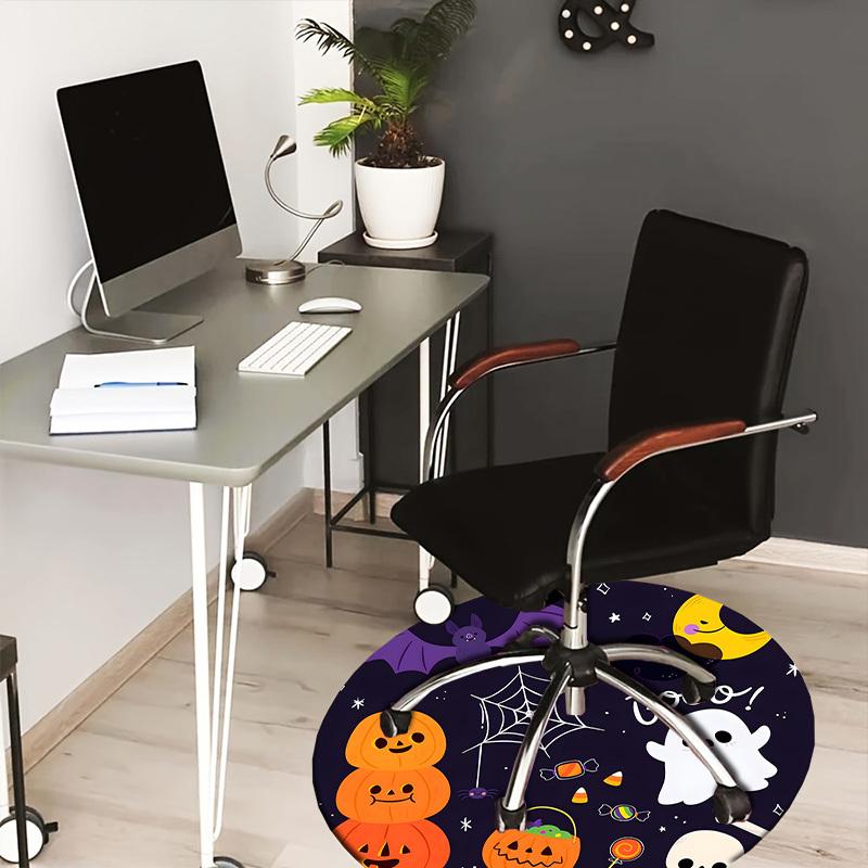 

1pc Office Carpet Chair Mats Halloween Night with Pumpkins and Ghosts Perfect for Decorating Office Chairs, Living Rooms, Or Bedrooms.YDT045 80cm by 80cm