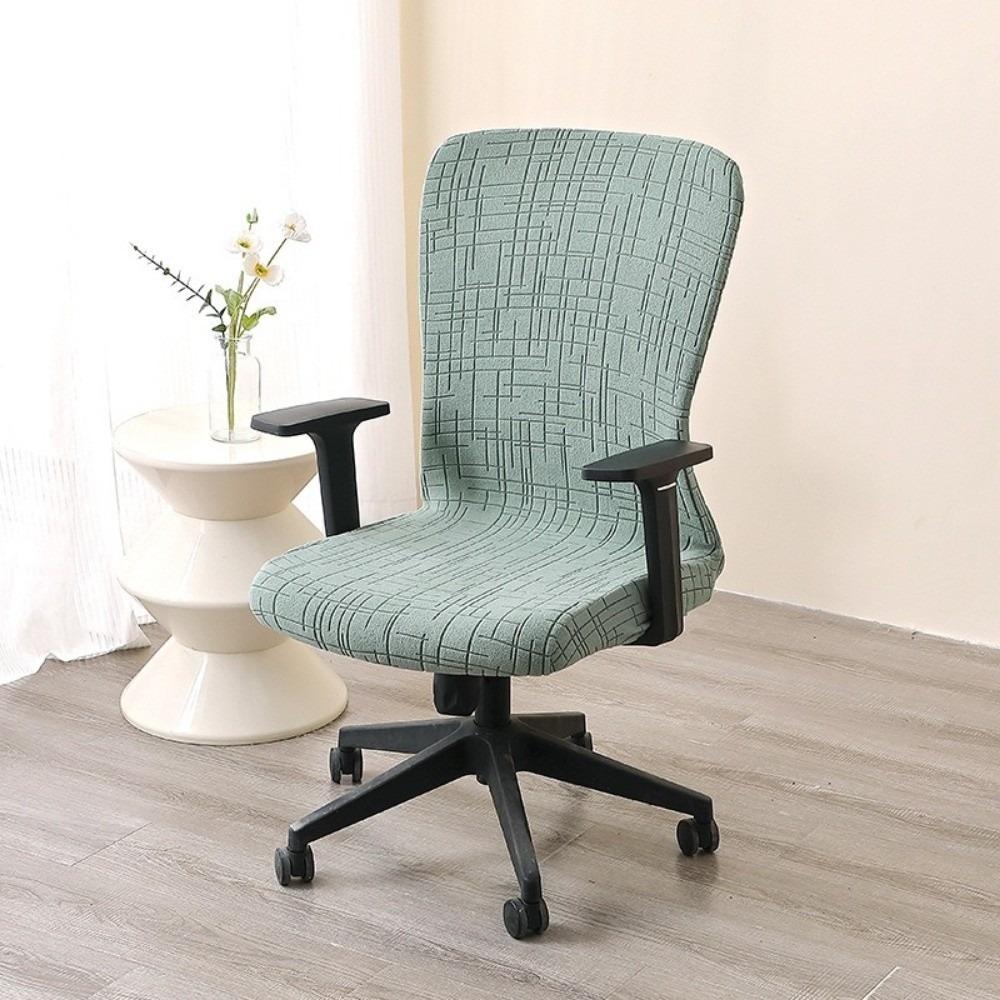

Universal Jacquard Office Chair Cover Dust-proof Thicken Rotating Armchair Cover Stretch Seat Slipcover For Home Office зелёный