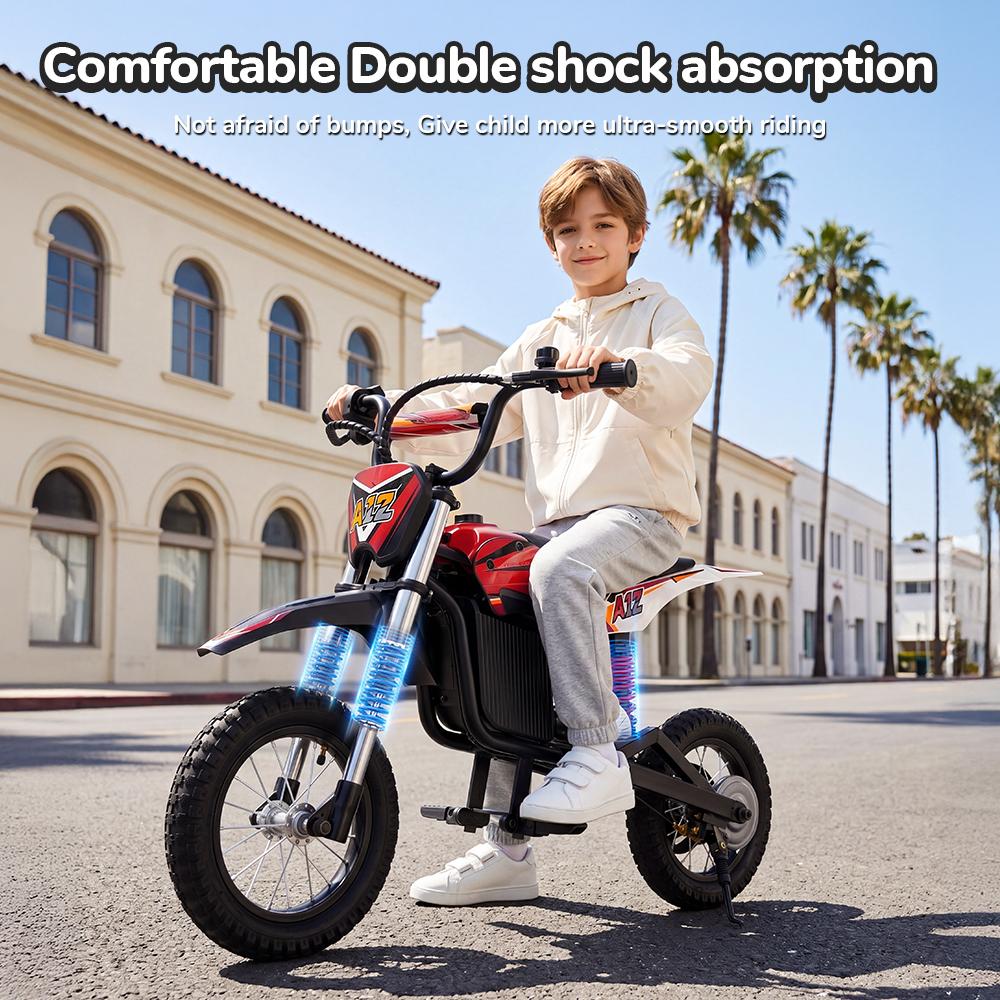 Trotinetă Electrică A12 pentru Copii 350W 4.5Ah Roți de 12'' Suspensie Față și Spate 3 Viteze 8-25KM/H Autonomie 19-22KM Trotinetă Electrică pentru Copii
