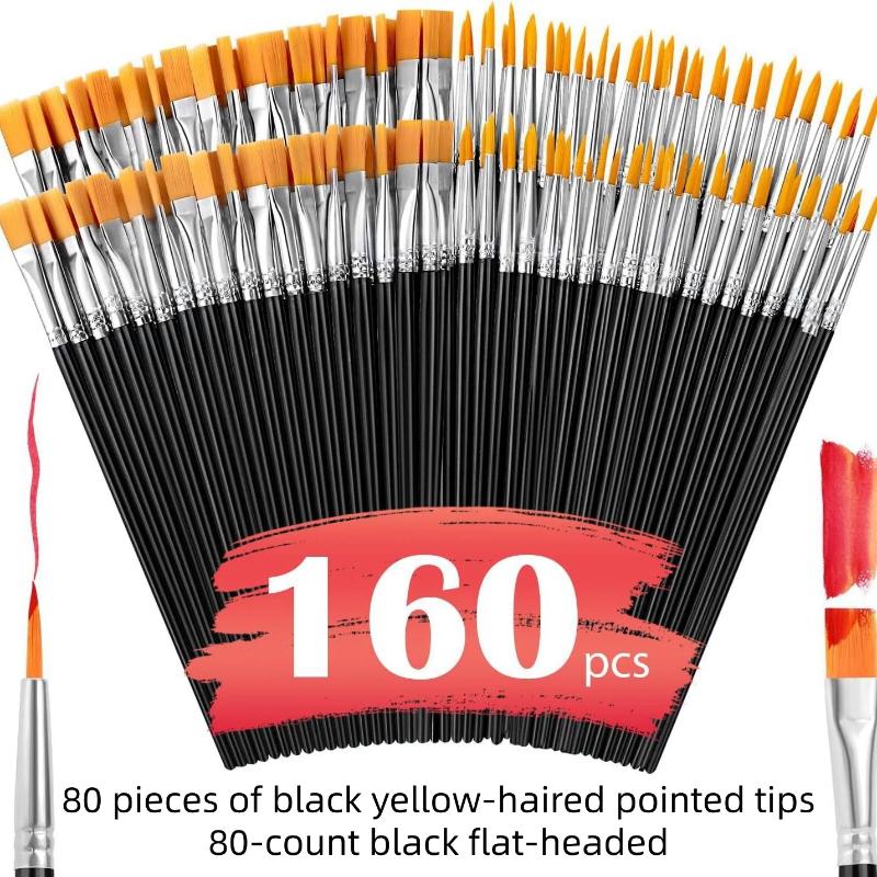 50/55/100/105/110/160pcs Nylon Brush Acrylic Detail Painting Thin Hook Line Pen Professional Paint Brush Kit Art Supplies