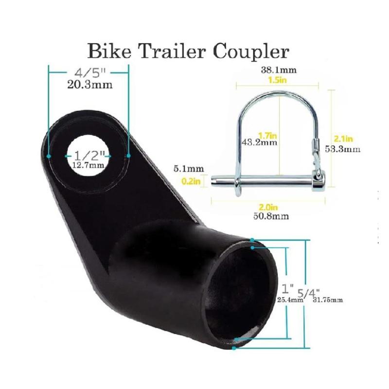 Heavy Duty Bike Trailer Hitch Set Bicycle Towing Hitch Adapters Bike Cargo Trailer Connector Attachment Easy to Install