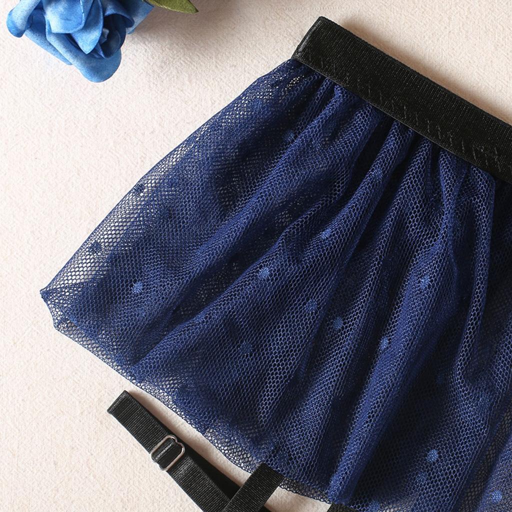 Sexy Women'S Underwear Set Three Piece Set Women'S Fun Underwear Wave Point See Through Bra Steel Ring Garter Belt Lingerie