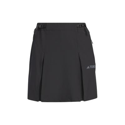 Aeroready Spódnico-spodenki 4-way stretch Jednolite logo Outdoor Luźne Sportowe Turystyczne Spodenki spódnica Damskie spódnico-spodenki Czarne IS0307