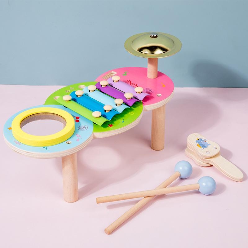 High-quality Wooden Children's Educational Multifunctional Music Table Cognitive Rhythm Enlightenment Toy Set