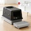 Stainless Steel Closed Cat Litter Box, Fully Closed Flip, Oversized, Heightened and Thickened Anti-splash Top-entry Cat Toilet