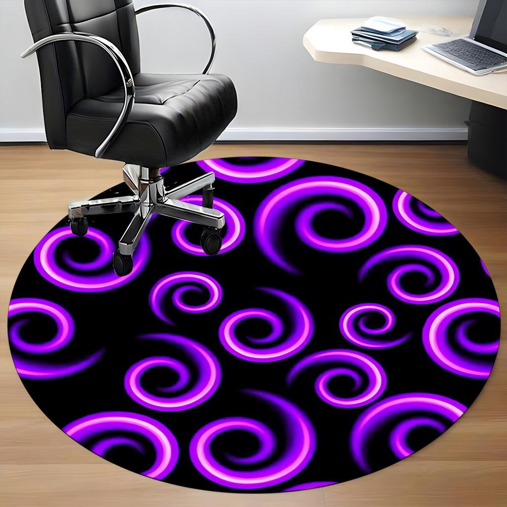 1pc Spiral Pattern Office Round Rug, Non-slip, Soft and Durable Office Rug for Interior Decoration, Perfect for Office, Beautiful Decoration Yy2603230