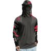 Men’s Long Sleeve Hooded Quick Dry T Shirt Lightweight Printed Sun Protection Top for Outdoor Sports Fishing Fitness