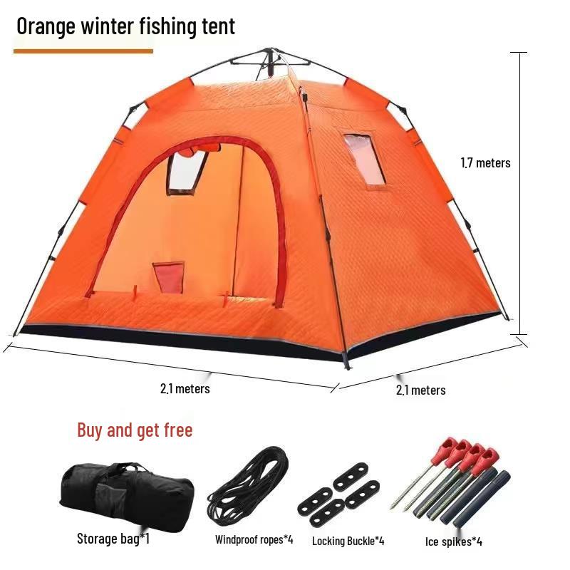 Instant Open Fully Automatic Winter Fishing Tent - No Assembly Needed, Thickened for Warmth and Cold Protection, Ideal for Camping and Ice Fishing.