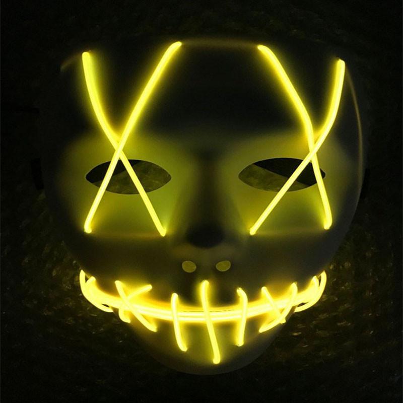 Eye-catching Halloween Scary Mask Cosplay With Led Lights For Unforgettable Costume Parties