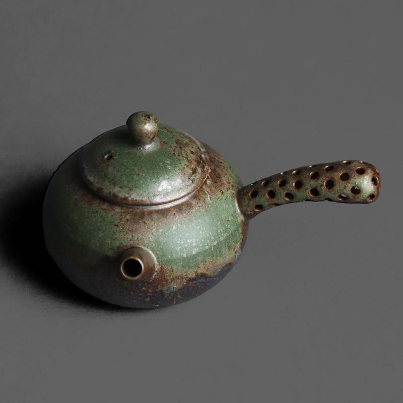 200ml Japanese Ceramic Teapot Kiln Change Green Retro Style Kung Fu Tea Set