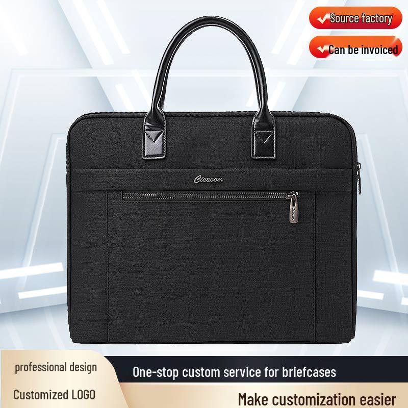 Waterproof Oxford Canvas Business Briefcase & Document Holder чёрный