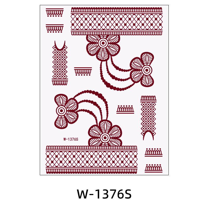 Zhengxiang 2025 Waterproof Brown Floral Lace Henna Tattoo Sticker