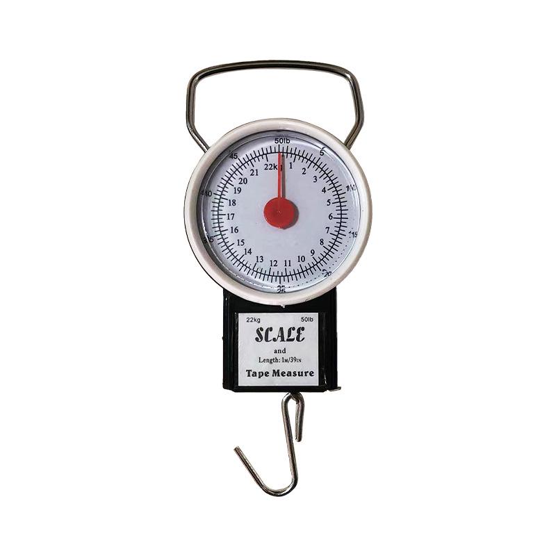 

35kg Handheld Spring Scale with Fish Hook & Ruler for Luggage 11 x 7.5 x 3.5 cm чёрный