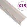 VidaXL Stair Nosing L-shape 15 Pcs Aluminium 100 Cm Champagne, Stair Steps, Stair Edges, Stair Profiles, 146777