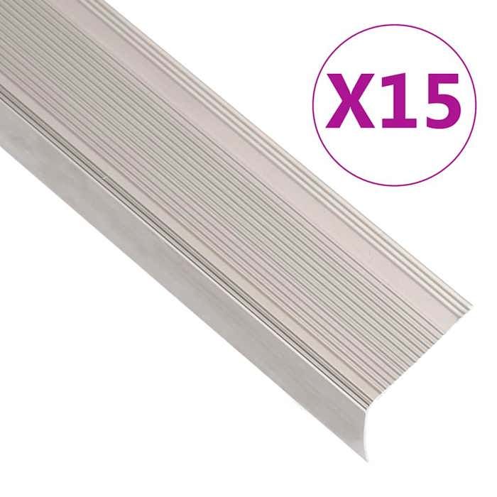 VidaXL Stair Nosing L-shape 15 Pcs Aluminium 100 Cm Champagne, Stair Steps, Stair Edges, Stair Profiles, 146777
