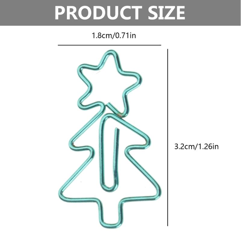 15 Pieces Cute Paper Clips Christmas Tree Shape, Funny Paperclips Bookmarks Planner Bookmark Clips Funny School Office