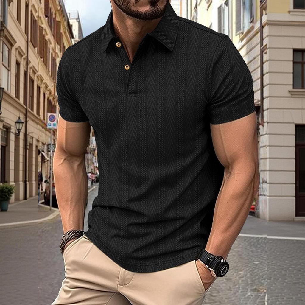 Herrskjorta med enkelknäppning och krage, kortärmad, avslappnad, sportig, kortärmad skjorta