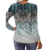 Wiosenno-jesienna damska bluzka Plus Size z długim rękawem i nadrukiem T-shirt w stylu etnicznym