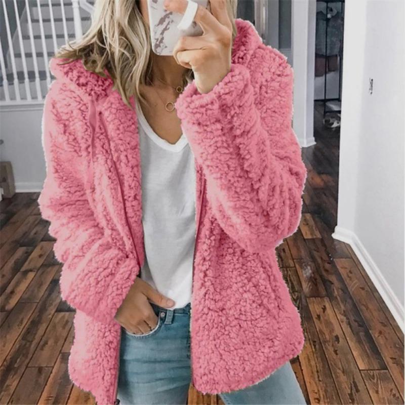 Women S Hooded Wool Blend Coat Autumn Winter Long Sleeve