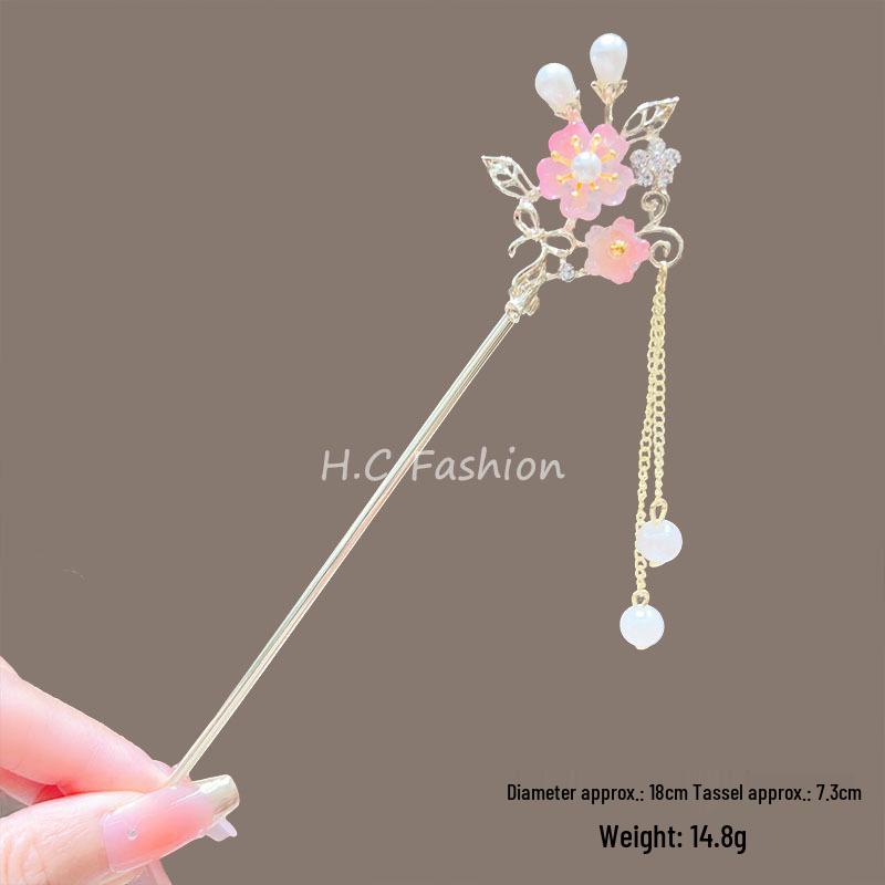 Cherry Blossom Tassel Hairpins: Elegant Hanfu Inspired Hair Accessories for Spring and Summer