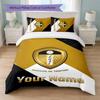 Leeds United Set Biancheria da Letto Personalizzato con Nome Testo 1 Copripiumino+2 Federe Logo Calcio Regalo Personalizzato per Occasione Speciale Decorazione Camera da Letto