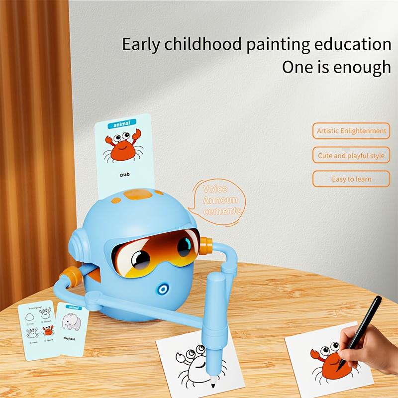 Smart Kids Drawing Robot, Automatic Painting Toy, Interactive Educational Drawing Machine, Educational Toy with 100 Cards,Suitable for Boys,Girls Over