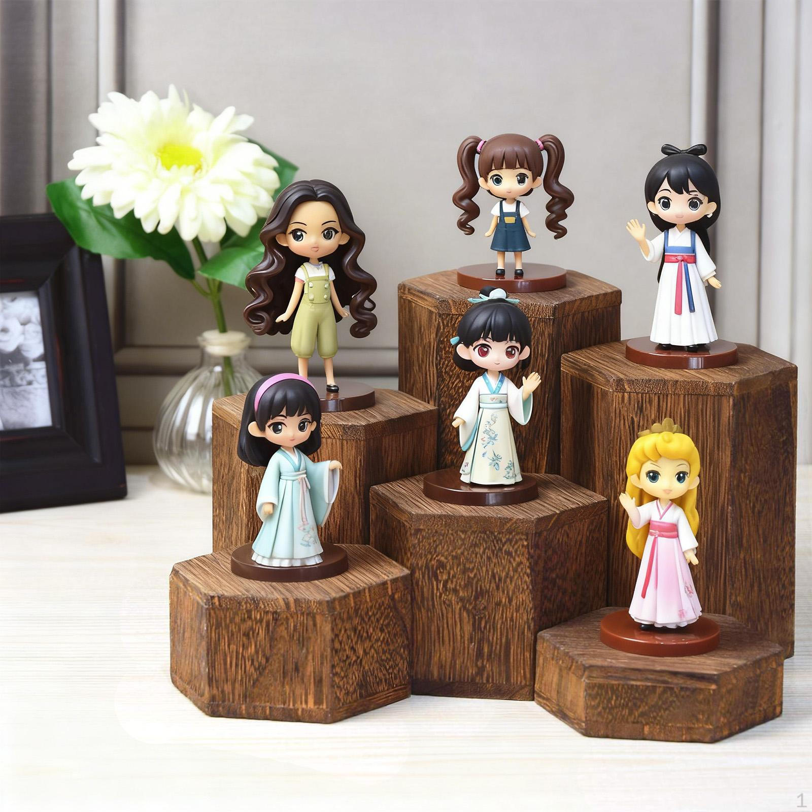 

6 Hexagonal Wooden Display Stands, Shelves, Perfume Holders And Jewelry Displays for Cupcake Charcoal Color