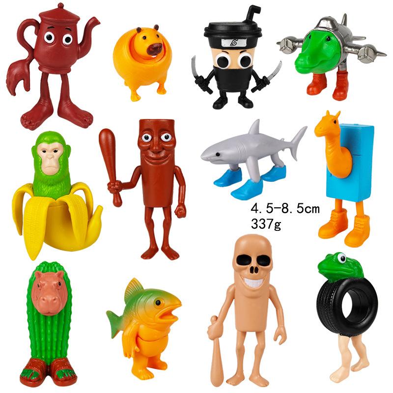 Figures of Bombardiro Crocodilo, Tung Tung Tung Sahur, Tralaleo Tralala and Others. Italian Brainrot 12 Pcs 4.5-8.5 Cm