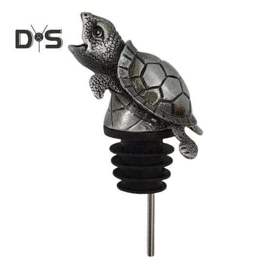 Turtle Wine Pourer Metal Decanter Spout with Drip-Free Design Elegant Bar Accessory for Red White Liquor