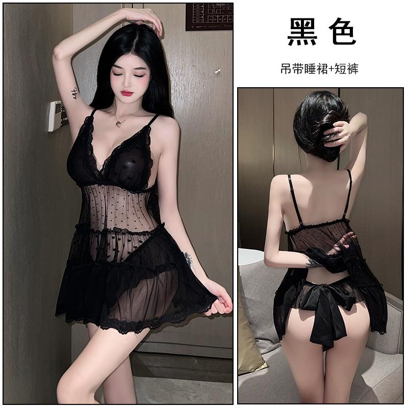 Sexy Lingerie, Sexy Dream Polka Dot Love Mesh Perspective Fairy Can Be Sent On Behalf of One Piece.