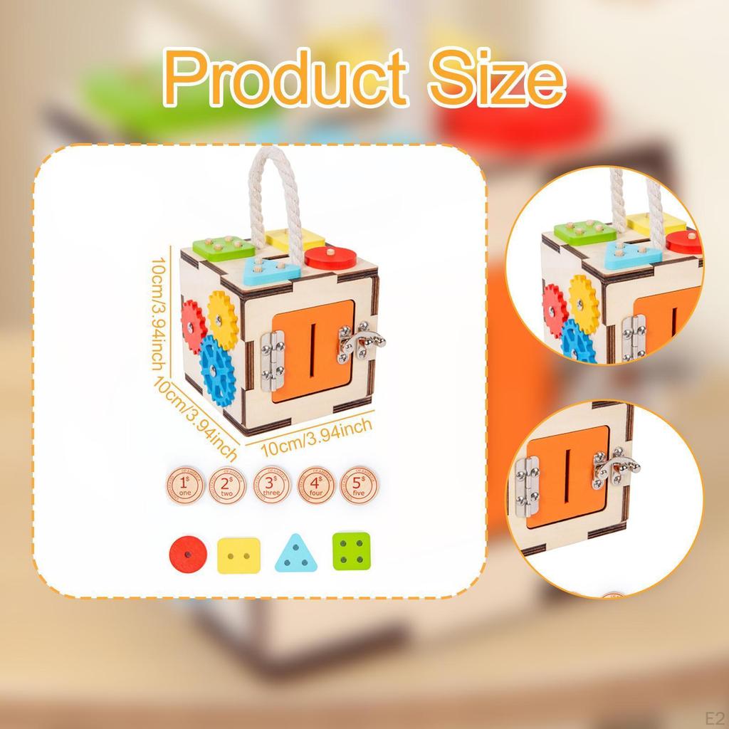 Activity Cube Motor Skills Toy Early Education Center Busy Box for Kids Boys Girls Children