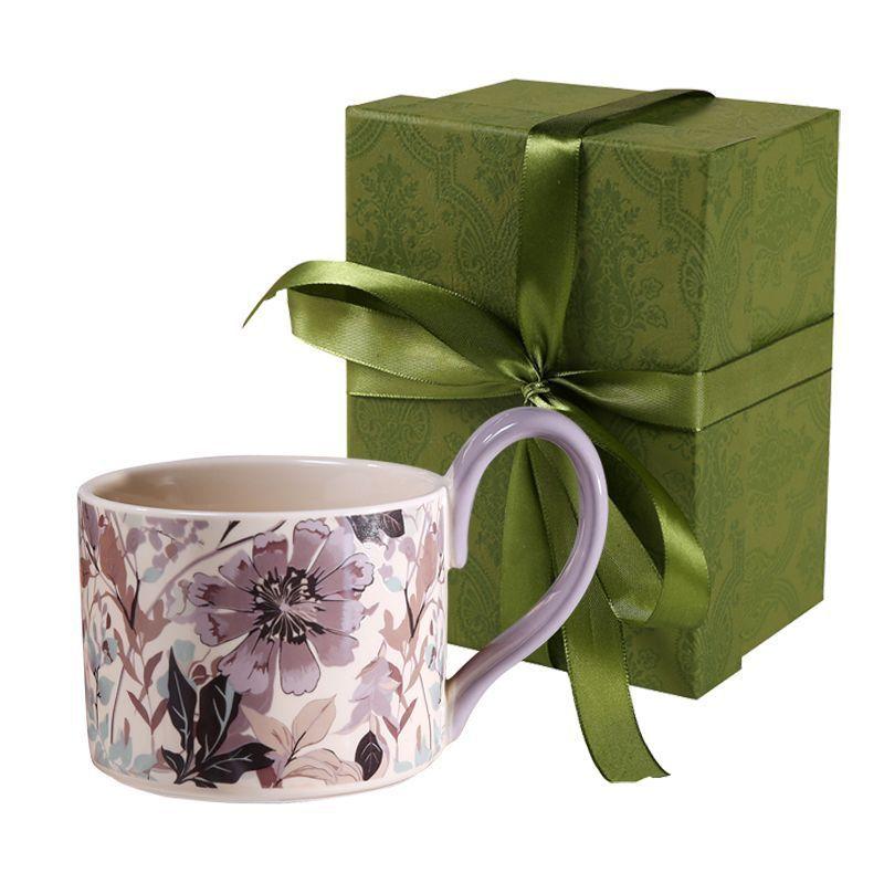 Mug Office Cup Household Ceramic Coffee Cup Creative Drinking Water Cup High Looking Tea Cup Women's Creative Gift