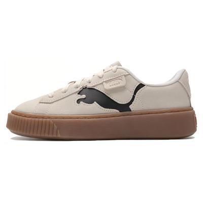 Suede Platform Cutout - Alpine Snow Black Women Sneakers Cream Putty 397233-02