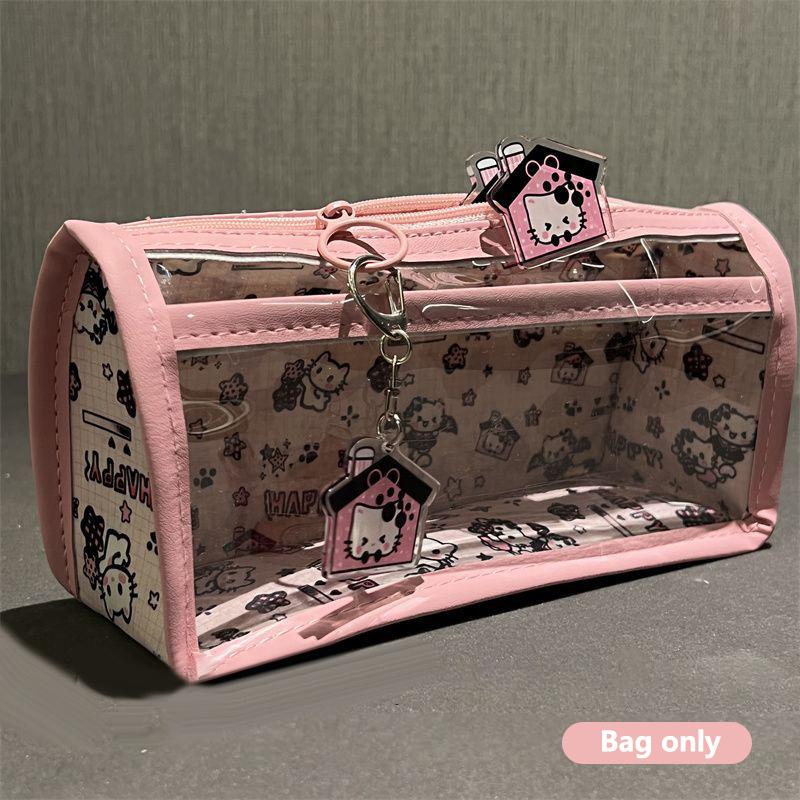 

Мультяшный полупрозрачный пенал многослойный вертикальный большой емкости сумка для хранения канцелярских принадлежностей школьные принадлежности косметичка