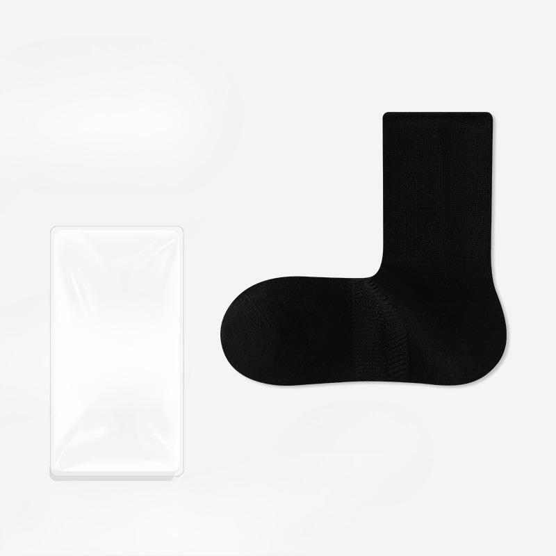 Female Autumn and Winter Pure Color 10A Antibacterial Deodorant Anti Paging Elastic Boneless Tube Stack Socks