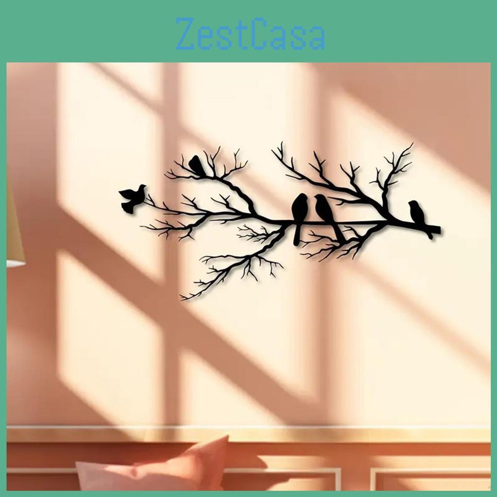 Hanging Wall Metal Art Bird Ornament Birds On The Branch Sculpture Unique Iron