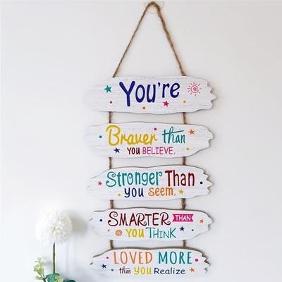 Inspirational Hanging Plaque Sign With English Quotes Great For Home Living Room Room Office Decoration Holiday Gift