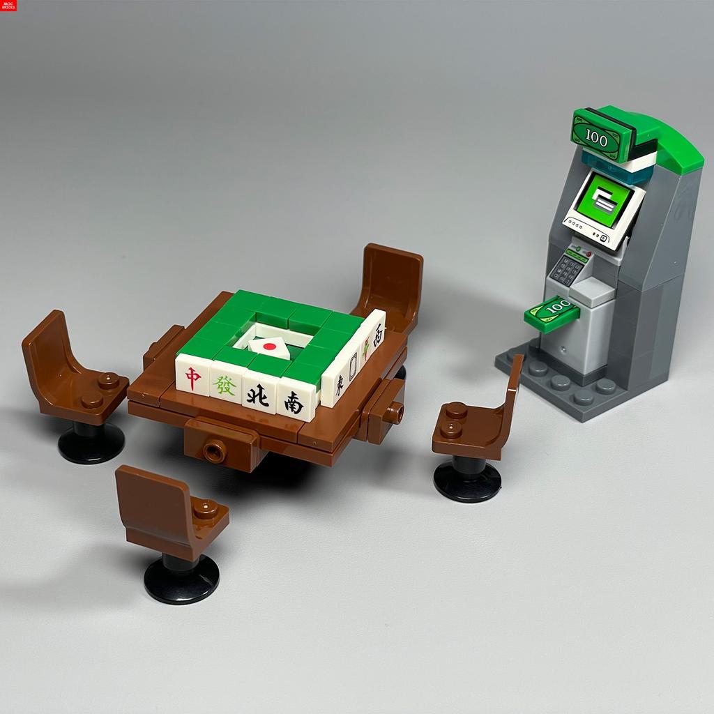 MOC Bricks Bill Dollar 1x2 Money Printed Tiles Euro Street View Cash Treasure Accessories Building Blocks Kids Toys