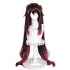 Women Genshin Impact HuTao Cosplay 110cm Long Wig Brown Wig Cosplay Anime Cosplay Wigs Heat Resistant Synthetic Wigs Halloween