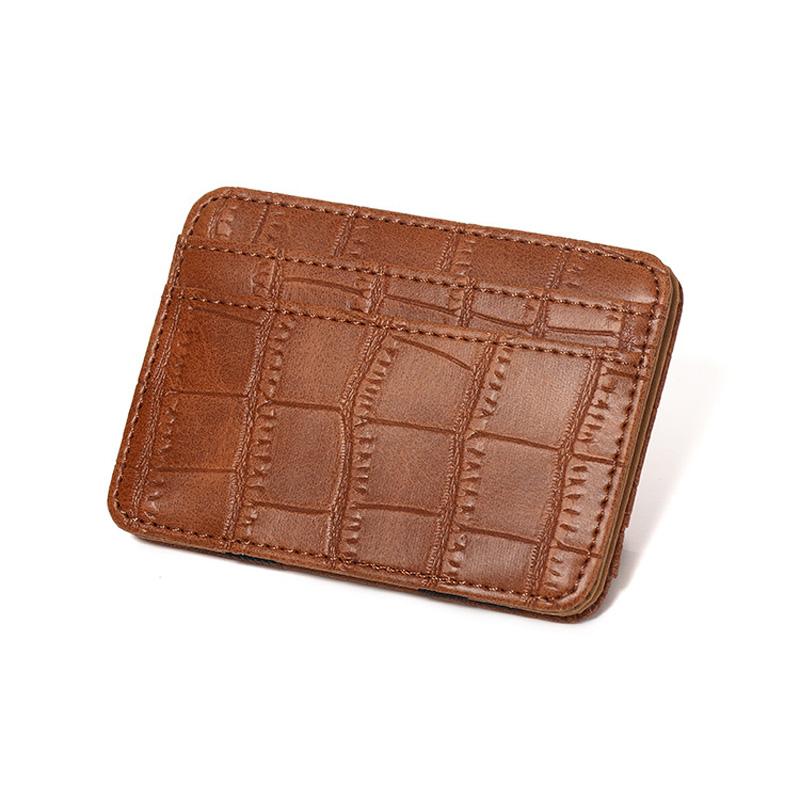 Quality Leather Magic Wallets Fashion Small Men Money Clips Card Purse Thin Cash Holder 3 Colors