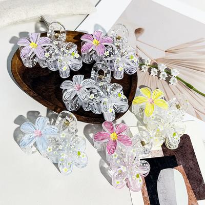 Sweet Doodle Floral Hair Claw Clip - Non-Slip Boho Updo Bun Clip for Women, Cute Spring Hair Accessories